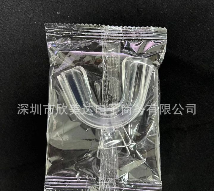 Clear EVA tray sealed in its pouch, from above.