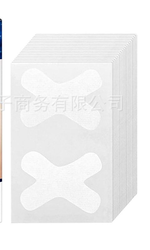 A stack of X-shaped mouth tape strips.