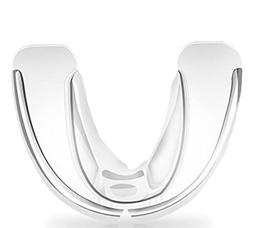 Clear boil-and-bite dental guard.
